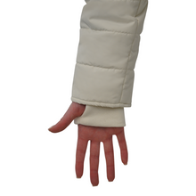 Load image into Gallery viewer, Maralyn &amp; Me Juniors' Asymmetrical Zip Puffer Jacket Ivory S
